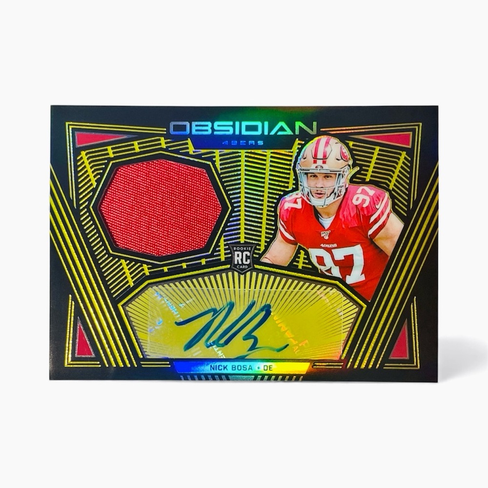 Nick Bosa Rookie Obsidian RPA SSP 09/25 NFL Football Trading Card 49ers